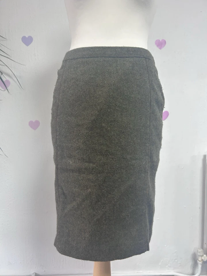 Joules Tweed Green Pencil Skirt Size 10 Country Style - Image 1 of 4