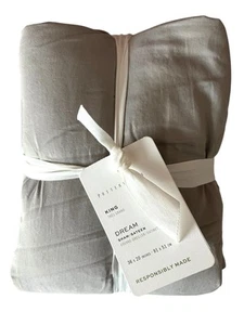 Pottery Barn Neu mit Etikett Dream Satin grau King/Groß Bio-Baumwolle Kissenbezug 36”x20” NEU - Bild 1 von 8