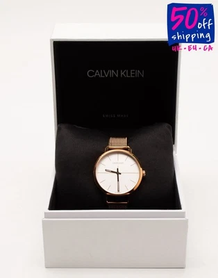 RRP€335 CALVIN KLEIN Stainless Steel Wristwatch Water-Resistant 3 Bar SWISS MADE - Image 1 of 4
