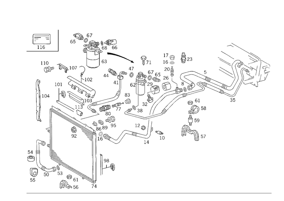 Tubulação genuína Mercedes-Benz 140-830-34-15 - Imagem 1 de 1