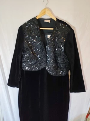 Essence Evans Traje Mujer Vestido y Chaqueta Reino Unido 26 Noche Fiesta Terciopelo Foto 1 de 4