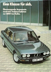 BMW 5-Series E28 Press Comments 1981-1982 German Market Foldout Sales Brochure - Picture 1 of 1