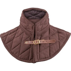 Gambeson Collar Thick Cotton Padded Brown Gambeson Gorget For Larp & reenactment - Picture 1 of 8