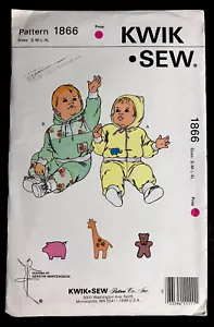 UNCUT Kwik Sew 1866 Baby Sweatshirt & Pants S M L XL 0-18 Months Sewing Pattern - Picture 1 of 2