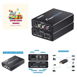 RCA Svideo to HDMI Converter with RCA + S-Video Cables, RCA Composite CVBS AV... - Picture 1 of 8