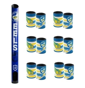 414006 PARRAMATTA EELS STUBBY HOLDER DISPENSER +6 X STUBBY HOLDER COOLER - Foto 1 di 3