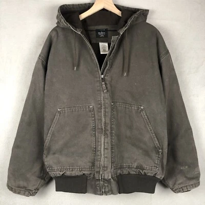 Chaqueta de Lona LAKIN MCKEY Pato Para Hombres 2XL Marrón Tareas Rancho Abrigo Con Capucha Vellón Llave Foto 1 de 4