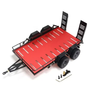 RC 1/18 Metal DUAL AXLE TRAILER W/ Suspension (RED) - Picture 1 of 11
