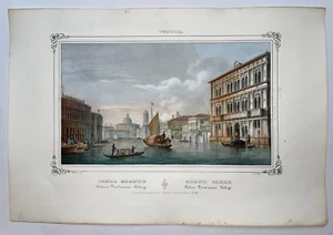 VENEZIA CANAL GRANDE ITALY 1837 GIUSEPPE KIER/MARCO MORO LARGE ANTIQUE NICE VIEW - Picture 1 of 3