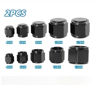 2Pcs  4AN /6 / 8 / 10 /12AN Flare Cap Tube Fitting Hex Head Port Fitting Adapter - Picture 1 of 16