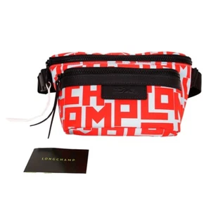 NEW $400 LONGCHAMP Red Gray LE PLIAGE LGP STREET STYLE LOGO Belt Sling Nylon BAG - Picture 1 of 22