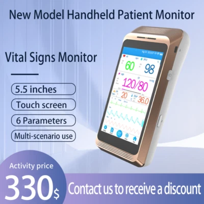 Portable 5.5-inch Touch Screen Patient Monitor Vital Signs Monitor 6-Parameter - Image 1 of 4
