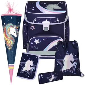 DREAMLAND  - SCOOLI EasyFit Ranzen-Set 6tlg. mit SCHULTÜTE Regenbogenmähne - Bild 1 von 9