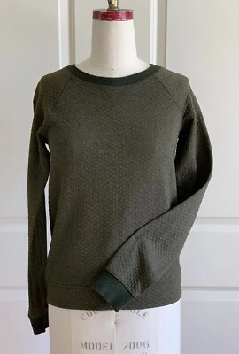 Jersey Lucy talla XS ropa deportiva L/S top tejido diamante patrón verde oliva perfecto Foto 1 de 4