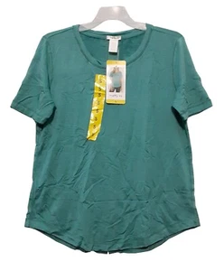 Matty M sz:S Women's Short Sleeve French Terry Crew Neck Pull Over T-Shirt Teal - Picture 1 of 8