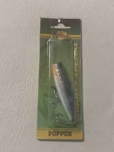 Señuelo de pesca Bass Pro Pop-N-Slash cromado negro superior agua PP8001 - Imagen 1 de 7