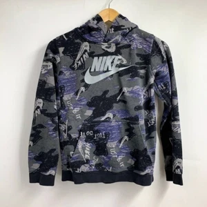 Nike Sportswear Boy's All Over Print Club Fleece Big Kids Printed Hoodie SZ L - Picture 1 of 11