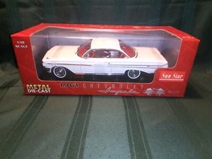 Chevrolet Impala SS 409 1961 fundido a presión Sun Star a escala 1:18 blanco raro WP113 - Imagen 1 de 6