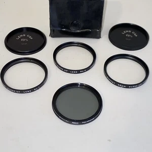 Vintage Vivitar 49 mm Close Up Lens Kit Nos 1 2 & 4 with Polarizing Lens & Case - Picture 1 of 7