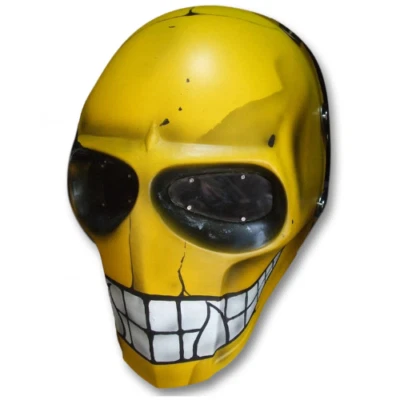 Máscara facial completa BB Paintball fibra de vidrio amarillo sonriente V3 máscara de airsoft Foto 1 de 4