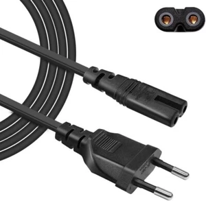 Netzkabel C7 Eurostecker 2m – 2-poliges AC Stromkabel, 2,5A, kompatibel mit TV - Bild 1 von 5