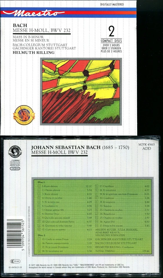 Bach, Messe H-Moll BWV 232, Doppel-CD, Bach-Collegium,Gächinger Kantorei,Rilling - Bild 1 von 1