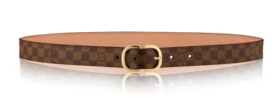 NEW LOUIS VUITTON Damier Ebene Canvas Brown Mini 25mm Belt 75/30 M9744 Unisex - Image 1 of 4