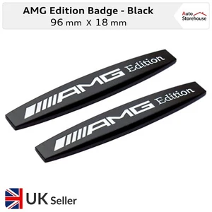 2x Mercedes AMG Edition Side Wing Fender Badge - Black - Picture 1 of 5