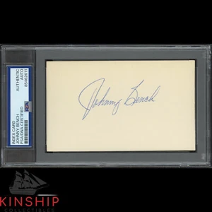 Johnny Bench signed 3x5 Index Card PSA DNA Slabbed Vintage Baseball Auto C3995 - Picture 1 of 1