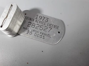 1973 Virginia Kennel License plate and 20 Dog Tags Never Used - Picture 1 of 3