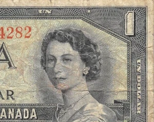Canada $1 1954 Plate # 18 Series C/A Devil's Face Circulated Banknote N#17 - Picture 1 of 3