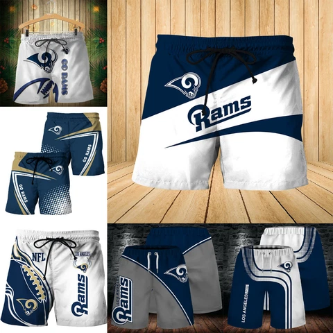 Los Angeles Rams Mens Beach Board Shorts Summer Quick Dry Swim Trunks Fans Gift Cover