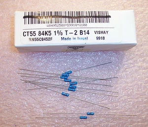 QTY (100) 84.5K Ohm 1/8W 1% PRECISION METAL FILM RESISTORS RN55C8452F VISHAY - Picture 1 of 3
