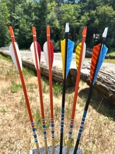 Rainbow Arrows by Rose City Archery , 5/16 Less than 30-Pound spine, 6 Pack - Picture 1 of 1