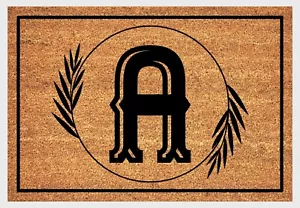 A Letter Initial Doormat #2 - Monogram Letter A Welcome Mat - 3 Sizes - Picture 1 of 2