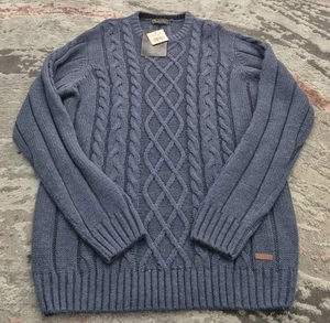 Jersey de campo PG para hombre grueso tejido pescador manga larga tejido con cable mezcla de lana L - Imagen 1 de 8