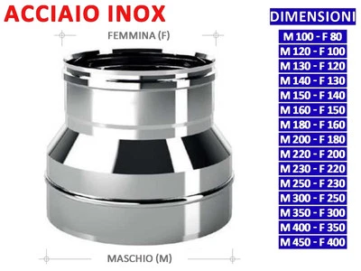 ALLINOX Canna Fumaria Riduzione-Maggiorazione Acciaio Inox Da 80 A 450 - Immagine 1 di 2