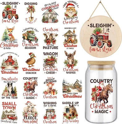 20 Hojas Vintage Navidad Frotar en Transferencias para Artesanías, Frotar en Transferencias para Fu Foto 1 de 4