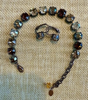 Juego de pulseras hechas con cristales de Swarovski en cobre conjunto de 2 piezas #50 Foto 1 de 4