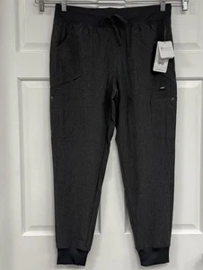 Pantaloni scrub antimicrobici Cherokee Certainty M grigi nuovi con etichette stile jogger scrub - Foto 1 di 7