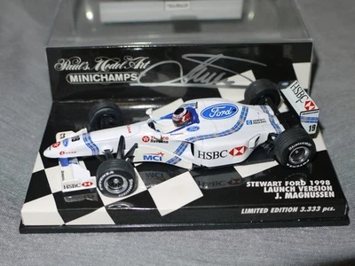 Minichamps Formula 1 1:43 Scale Jan Magnussen 1998 Stewart Showcar Signed! - Image 1 of 4