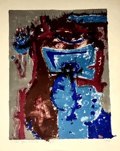 Rodolfo Nieto Lithographie originale signée abstract art abstraction Mexique art - Foto 1 di 1