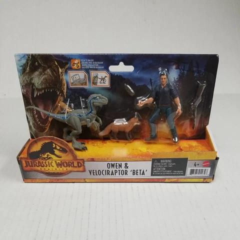Jurassic World Dominion Owen & Velociraptor 'Beta' Action Figure & Dinosaur Set Cover