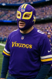 Minnesota Vikings Lucha Libre Wrestling Mask Tie Back Helmet Mask NFL Football - Picture 1 of 11