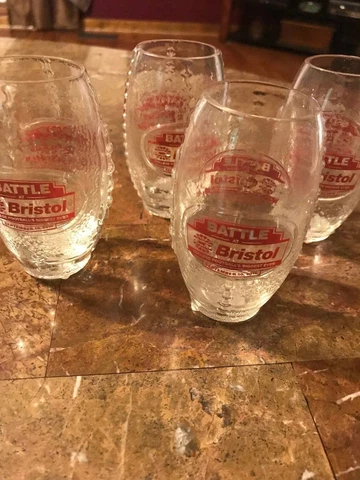 Set of 4 Shot Glasses Battle at Bristol Football Virginia Tech Collector NCAA Cover