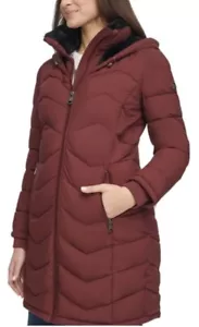 Andrew Marc Women's Walker Hooded Jacket, Burgundy, Size M, New Fast Shipping - Picture 1 of 4