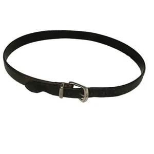 CLAIBORNE Handcrafted Full Grain Leather Belt Silver Buckle Skinny Dress Belt - Picture 1 of 8