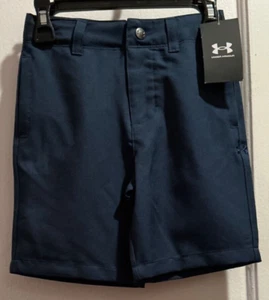 Under Armour Boys Showdown Golf Shorts Academy Blue Adjustable Waist Sz 5 NWT - Picture 1 of 4