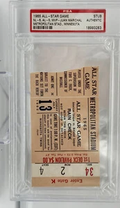 1965 All-Star GM Ticket PSA Sandy Koufax Only AS Win/ HRS:Mays /Torre/Killebrew/ - Picture 1 of 5