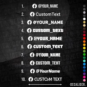 Facebook Custom Text Sans Serif Styles Sticker - Many Colours & Sizes - Username - Picture 1 of 28